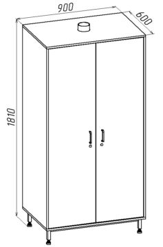 Шкаф для химреактивов 900х600х1810